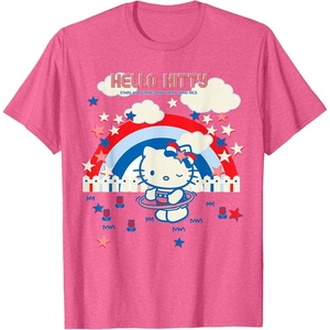 image:imageHello Kitty Summertime Americana Tee Shirt TShirtPink Heather
