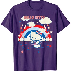 image:imageHello Kitty Summertime Americana Tee Shirt TShirtPurple