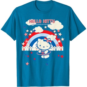 image:imageHello Kitty Summertime Americana Tee Shirt TShirtSapphire Blue