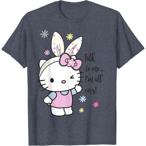 image:imageHello Kitty Talk to Me Easter Tee Shirt TShirtHeather Blue