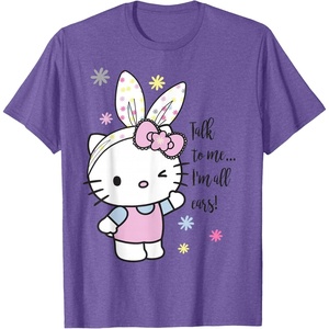image:imageHello Kitty Talk to Me Easter Tee Shirt TShirtPurple Heather