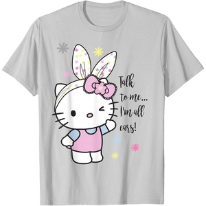 image:imageHello Kitty Talk to Me Easter Tee Shirt TShirtSilver Grey