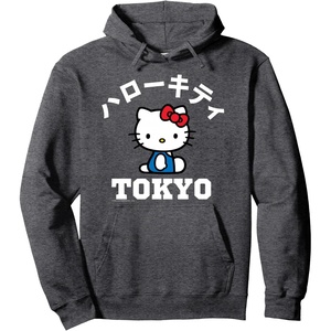 image:imageHello Kitty Tokyo Logo Hoodie Pullover HoodieDark Heather Grey