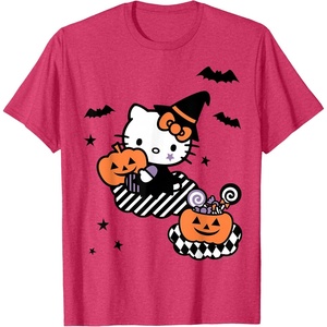 image:imageHello Kitty Trick or Treat Halloween Tee Shirt TShirtRed Heather