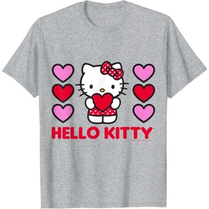image:imageHello Kitty Valentine Hearts Shirt TShirtHeather Grey