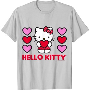 image:imageHello Kitty Valentine Hearts Shirt TShirtSilver Grey