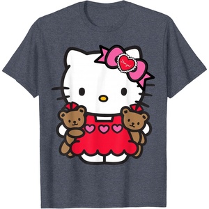 image:imageHello Kitty Valentine Teddy Bear Tee Shirt TShirtHeather Blue