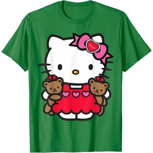 image:imageHello Kitty Valentine Teddy Bear Tee Shirt TShirtKelly Green