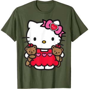 image:imageHello Kitty Valentine Teddy Bear Tee Shirt TShirtOlive Green
