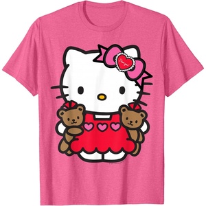 image:imageHello Kitty Valentine Teddy Bear Tee Shirt TShirtPink Heather