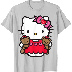 image:imageHello Kitty Valentine Teddy Bear Tee Shirt TShirtSilver Grey