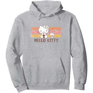image:imageHello Kitty Vintage Stripes Pullover HoodieHeather Grey