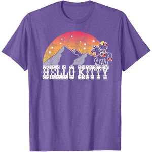 image:imageHello Kitty Wild West Tee Shirt TShirtPurple Heather