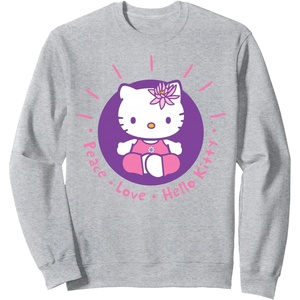 image:imageHello Kitty Yoga Peace Love Lotus Meditation SweatshirtHeather Grey