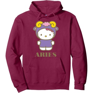 image:imageHello Kitty Zodiac Aries Pullover HoodieBurgundy