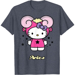 image:imageHello Kitty Zodiac Aries Tee Shirt TShirtHeather Blue