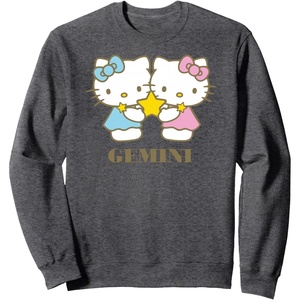 image:imageHello Kitty Zodiac Gemini SweatshirtDark Heather Grey