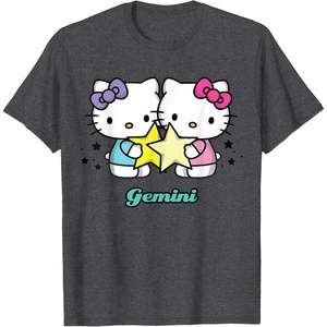 image:imageHello Kitty Zodiac Gemini Tee Shirt TShirtDark Heather Grey