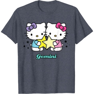 image:imageHello Kitty Zodiac Gemini Tee Shirt TShirtHeather Blue