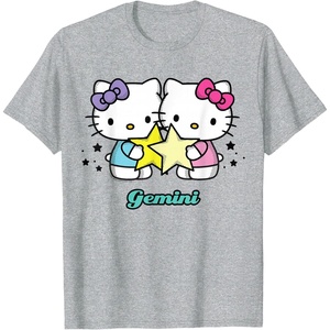 image:imageHello Kitty Zodiac Gemini Tee Shirt TShirtHeather Grey