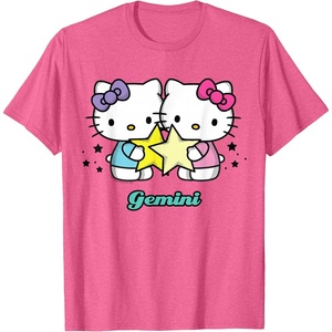 image:imageHello Kitty Zodiac Gemini Tee Shirt TShirtPink Heather