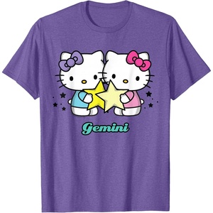 image:imageHello Kitty Zodiac Gemini Tee Shirt TShirtPurple Heather