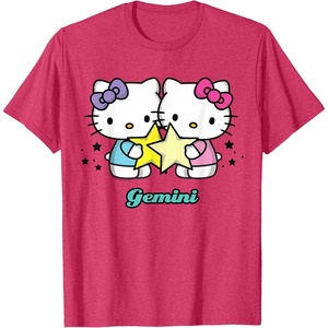 image:imageHello Kitty Zodiac Gemini Tee Shirt TShirtRed Heather