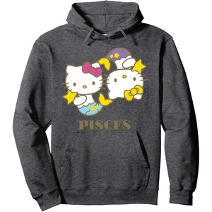 image:imageHello Kitty Zodiac Pisces Pullover HoodieDark Heather Grey