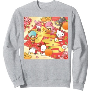 image:imageHello Kitty amp Friends Lunar New Year Calligraphy SweatshirtHeather Grey