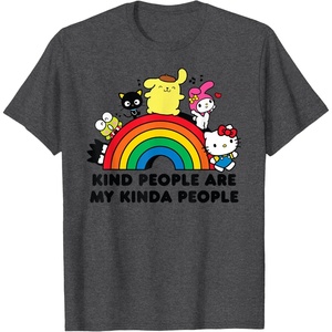 image:imageHello Kitty and Friends Kind People are My Kinda People TShirtDark Heather Grey