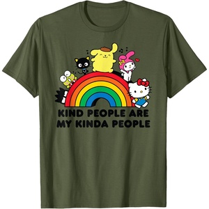 image:imageHello Kitty and Friends Kind People are My Kinda People TShirtOlive Green