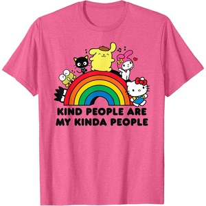 image:imageHello Kitty and Friends Kind People are My Kinda People TShirtPink Heather