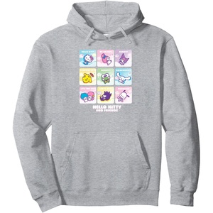 image:imageHello Kitty and Friends Square Icons Pullover HoodieHeather Grey