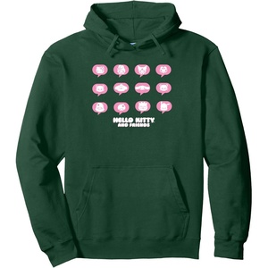 image:imageHello Kitty and Friends Text Bubbles Pullover HoodieDark Green