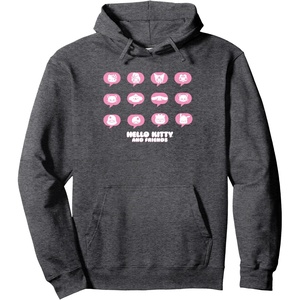 image:imageHello Kitty and Friends Text Bubbles Pullover HoodieDark Heather Grey
