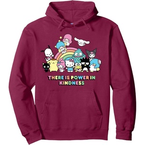 image:imageHello Kitty and Friends There is Power in Kindness unisex adult Pullover Hoodie Long SleeveBurgundy