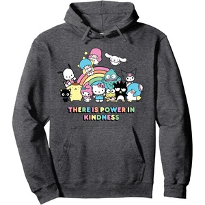 image:imageHello Kitty and Friends There is Power in Kindness unisex adult Pullover Hoodie Long SleeveDark Heather Grey