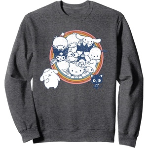 image:imageHello Kitty and Friends Vintage Rainbow Circle SweatshirtDark Heather Grey