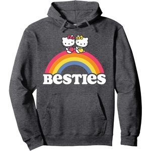 image:imageHello Kitty and Mimmy Besties Hoodie Pullover HoodieDark Heather Grey