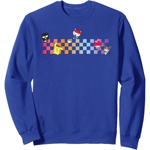 image:imageHello Sanrio Characters Checkerboard Sweatshirt SweatshirtRoyal Blue