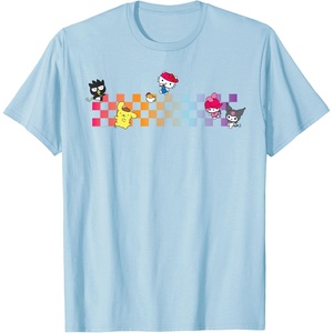image:imageHello Sanrio Characters Checkerboard Tee Shirt TShirtBaby Blue