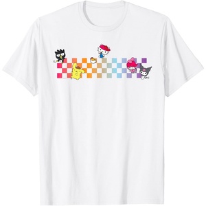 image:imageHello Sanrio Characters Checkerboard Tee Shirt TShirtWhite