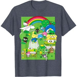 image:imageHello Sanrio Seeing Green St Patricks Day Tee Shirt TShirtHeather Blue