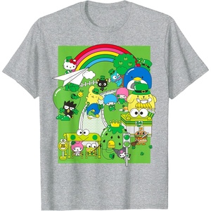 image:imageHello Sanrio Seeing Green St Patricks Day Tee Shirt TShirtHeather Grey