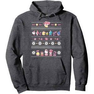image:imageHello Sanrio Ugly Christmas Sweater Hoodie Pullover HoodieDark Heather Grey