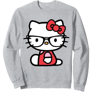 image:imageHello kitty Nerd Glasses Sweatshirt SweatshirtHeather Grey
