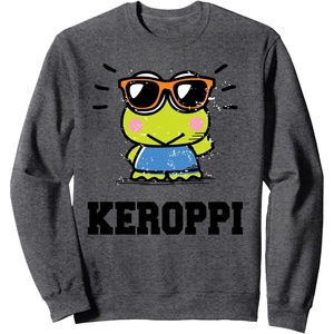image:imageKeroppi Summer Sunglasses Cute Kawaii Frog SweatshirtDark Heather Grey
