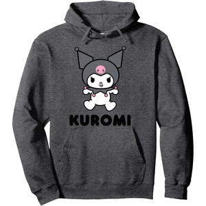 image:imageKuromi Character Front and Back Pullover Hoodie SmallDark Heather Grey