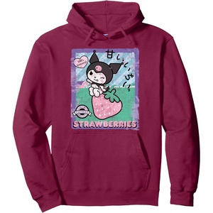 image:imageKuromi Strawberry Picking Strawberries Farm Pullover HoodieBurgundy