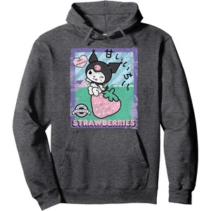 image:imageKuromi Strawberry Picking Strawberries Farm Pullover HoodieDark Heather Grey